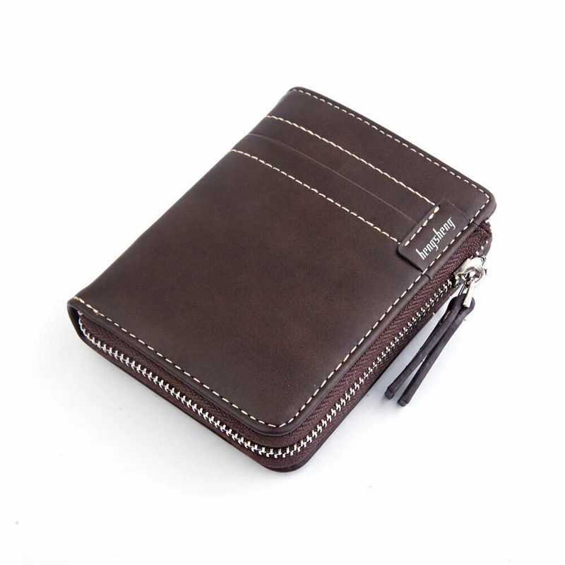 Кошелек Cartera Hombre мужской кожаный кредитный бумажник на молнии с RFID блокировкой