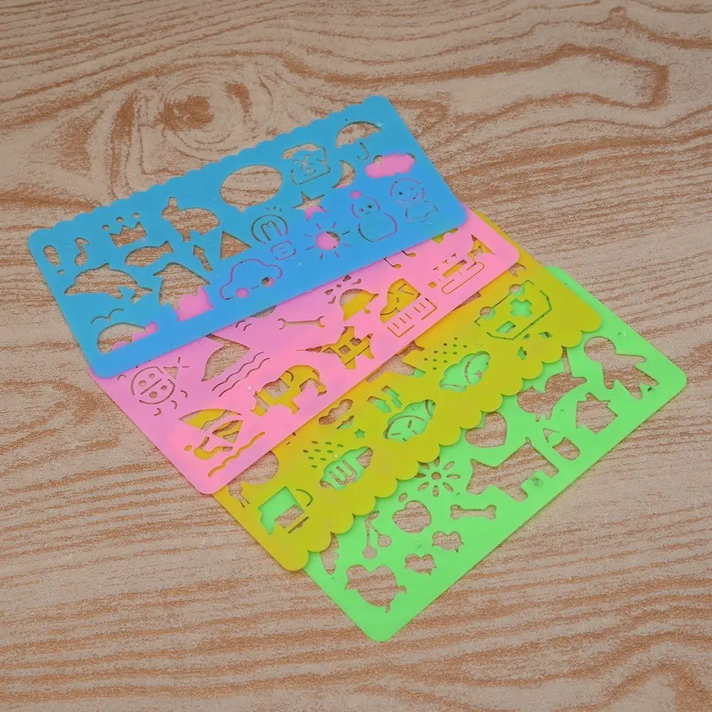 4 предмета, Kawaii, милые канцелярские принадлежности Карамельный цвет линейка-шаблон офис-арта Лидер продаж Новое поступление