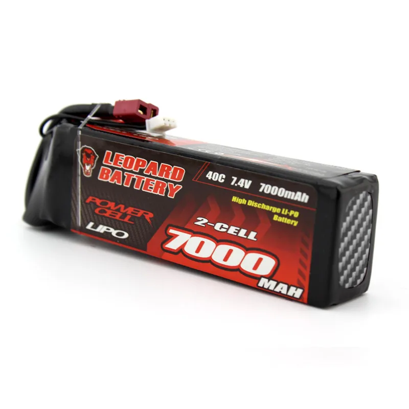 Rechargeable LEOPARD Power 7.4V 7000mAh 40C 2S T Plug Lipo Battery for 1:8 1:10 RC Car Boat Models Spare Parts | Игрушки и хобби