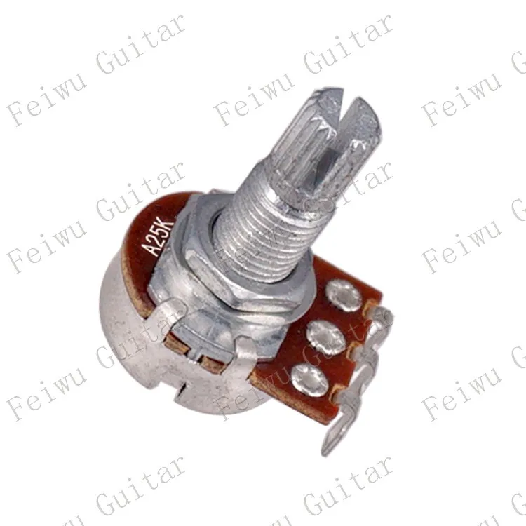 A25K X 4 Pcs 4 шт. 18 мм длиной Бас-Гитара Горшки потенциометры-A10K B10K A25k B25K A50K B50K A100K B100K A250K B250K A500K B500K - Цвет: A25K X 4 Pcs
