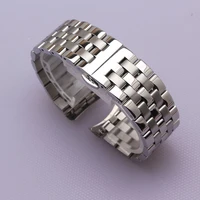 high quality stainless steel watchband curved end silver bracelet 16mm 18mm 19mm20mm 22mm 24mm solid links band mens watch strap