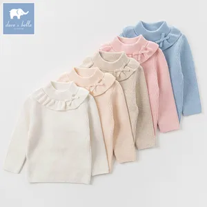 DB6396 dave bella осенний вязаный свитер для маленьких девочек, детская одежда для малышей