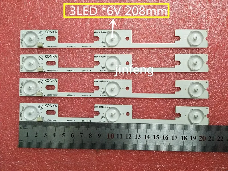 Новый 5 комплектов = 20 шт 3LED 6В 208 мм Светодиодная подсветка полоса для KONKA LED32F2300NE