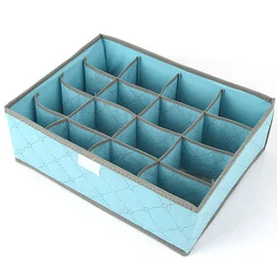 16 grids blue Нетканое нижнее бельё для девочек носки для девочек бюстгальтер складная коробка для хранения Организатор ящик с крышкой 7/16/24 лезвия могут быть использованы для шкаф для одежды шкаф для хранения Организатор - Цвет: 16 grids blue
