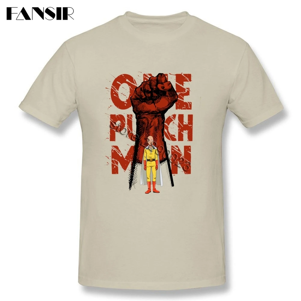 Удивительная Для Мужчин's футболки One Punch Man с короткими рукавами натуральный
