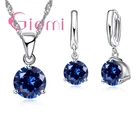 Женский Свадебный комплект из колье и серёг, из стерлингового серебра 925 пробы, 8 цветов