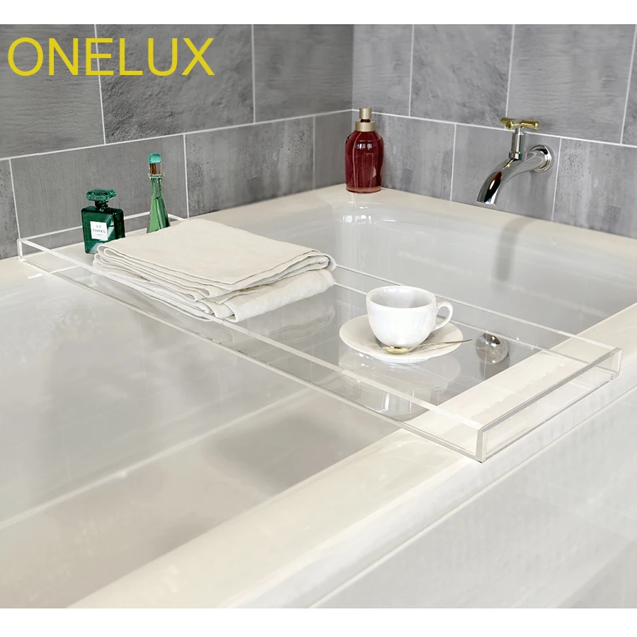 Долговечный прозрачный акриловый поднос для полотенец, Lucite bath Caddy-2 варианта размера