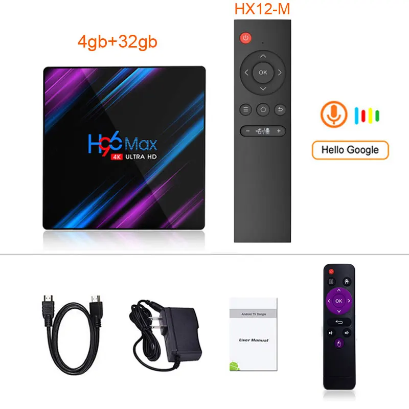 32gb-HX12-M Smarture H96 MAX RK3318 Android 9,0 OS Rockchip RK3318 cpu 2,4G& 5G WiFi BT 4,0 Google Play Store RKMC 18,0 медиаплеер - Цвет: 32gb-HX12-M