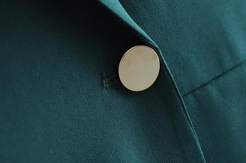 TMODA однотонный Винтажный Зеленый Блейзер Feminino Женская одежда с длинным рукавом прямое Свободное пальто с лацканами 2 однобортный пиджак с карманами