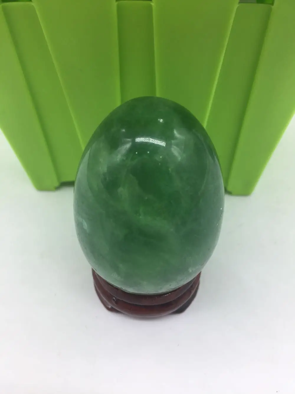 

60-80g Natural Green Fluorite Crystal Egg Healing