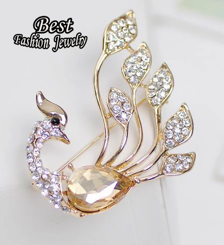 Мода Павлин женский брошь Корейская версия Прекрасный Синтетический Кристалл