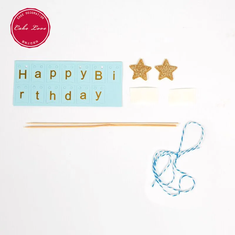 1 Set Happy Birthday Cake Topper Cupcake Toppers Flag Banner 1st Decoration Baby Shower Boy Girl Wedding Party | Дом и сад