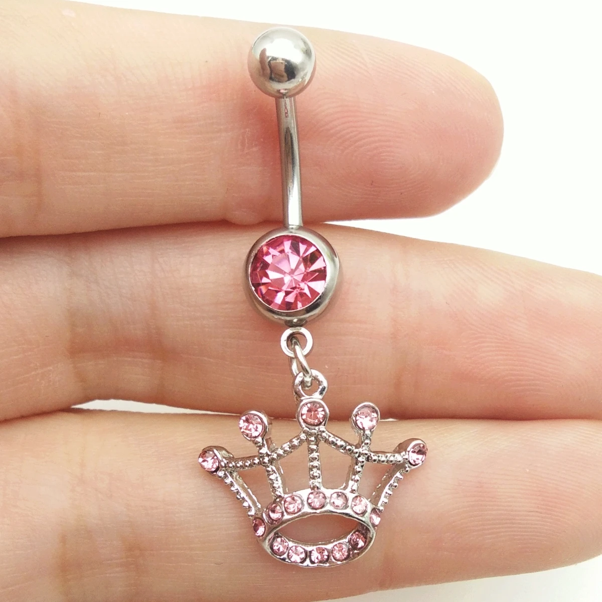 2019 Новые поступления светильник розовый тиара мотаться пупок пупка Кольца Мода