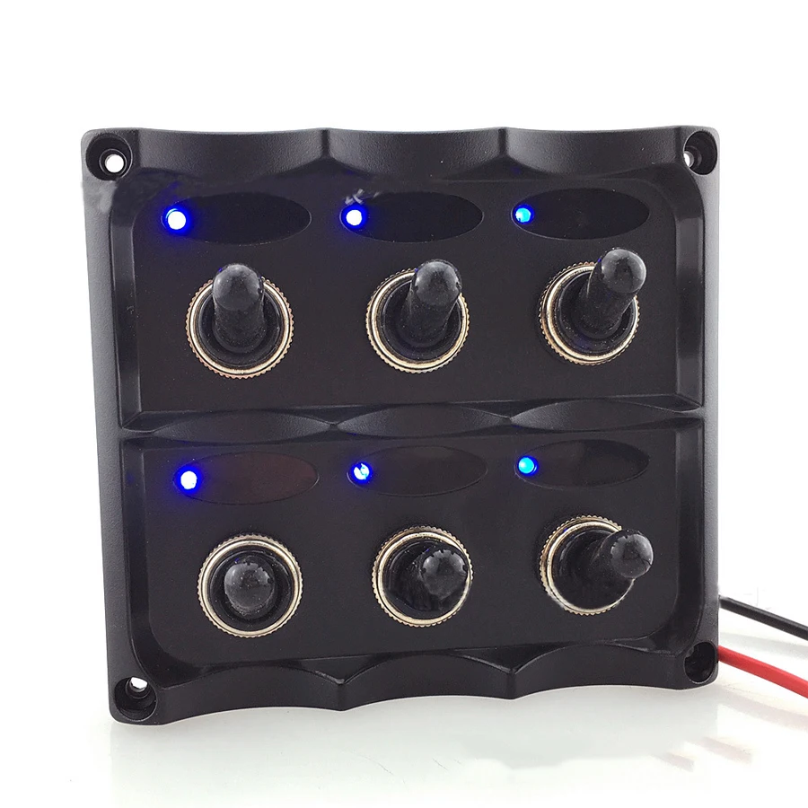 6Gang 12V 24V Marine Boat Toggle Switch Panel With Fuse 15A*3 Car Yacht RV Truck Cockpit Control Switches Accessories | Автомобили и