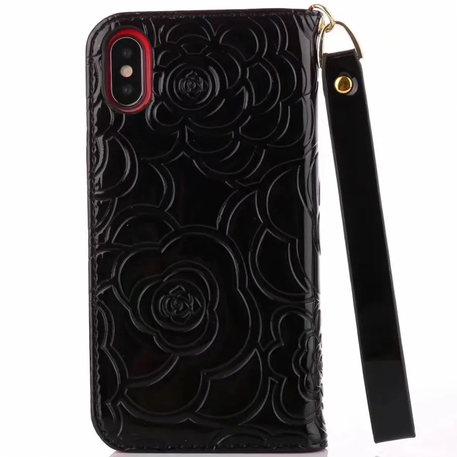 DuaGaiRen 3D кожаный чехол с цветком камелии для iPhone 6 6S 7 8 Plus Coque Capa X Phone Co|case for iphone|leather