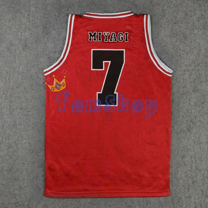 No 7 Miyagi Аниме SLAM DUNK Косплей Shohoku баскетбольная команда#11 Kaede Rukawa красный Джерси Топы рубашка жилет спортивная форма - Цвет: No 7 Miyagi