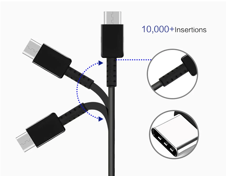Samsung Galaxy S9 S8 plus быстрое автомобильное зарядное устройство адаптер 9V1. 67A и 5V2A 2USB 1,2 m usb type C зарядка кабелей Note8 S 9 S 8 C5 C7 C9pro