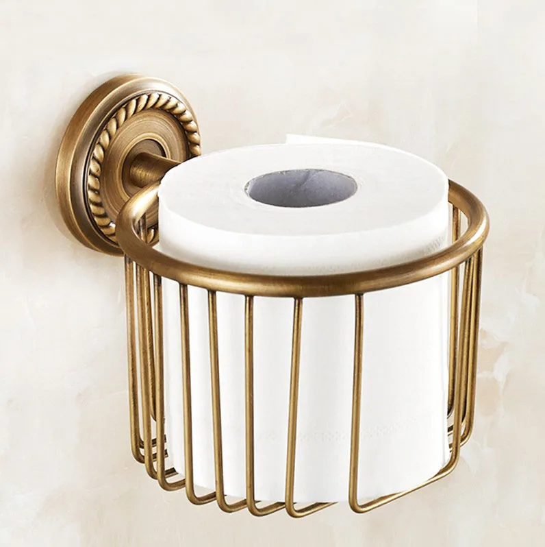 Backet Tissue Holder Античная латунь полотенце Аксессуары для ванны полка, туалетный Бумага мыльница держатель полотенец стакан-держатель Ванная комната оборудование комплект - Цвет: Backet Tissue Holder