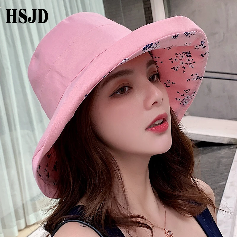 Двусторонняя женская шляпа от солнца с большим широким козырьком в виде цветка