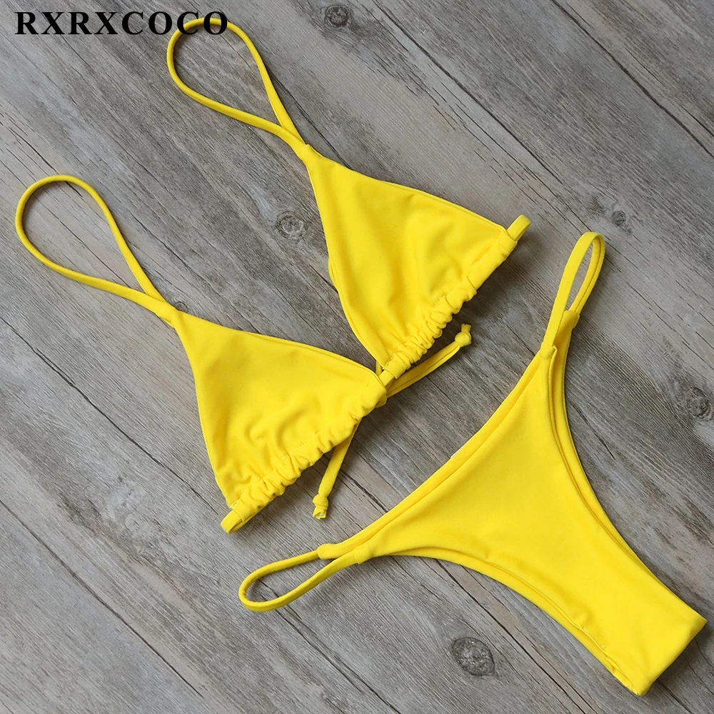 RXRXCOCO бикини для женщин 2018 Купальник микро комплект бандажные купальные костюмы с