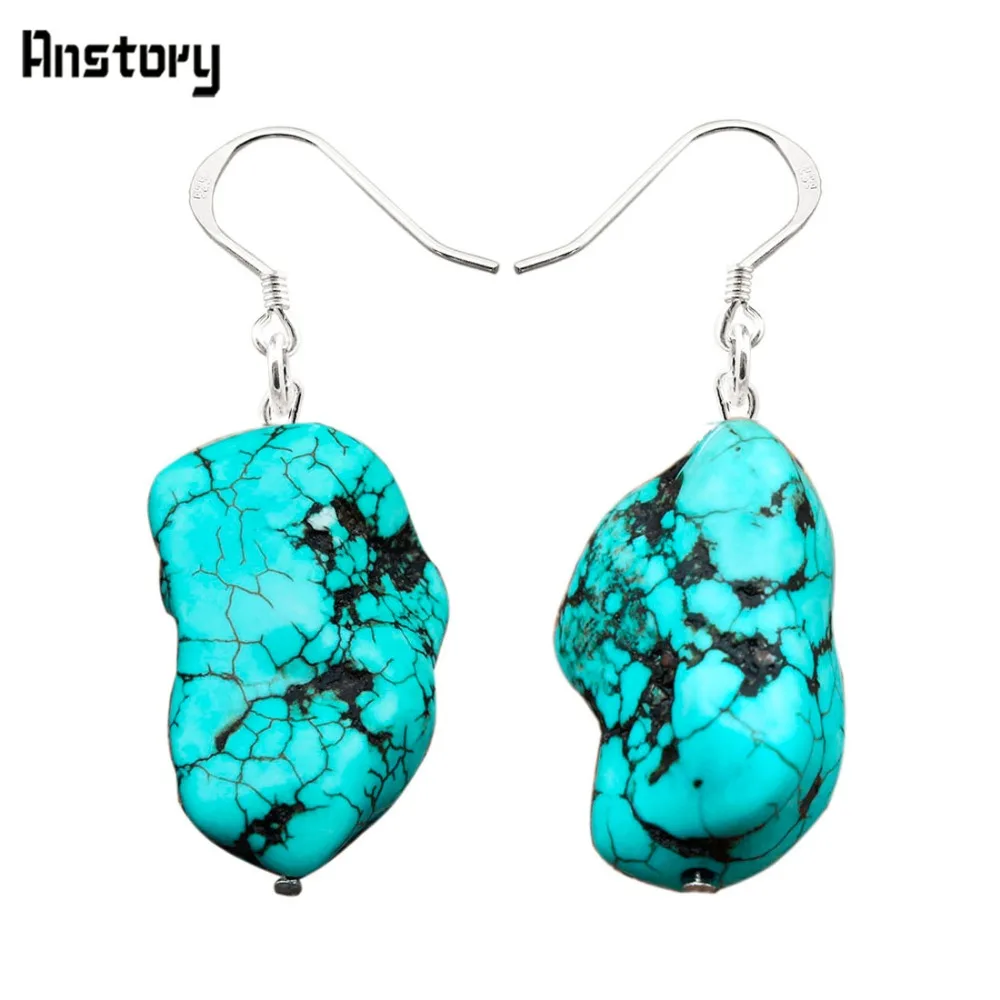 Серебро крючок нерегулярные Натуральный камень серьги для Для женщин личности