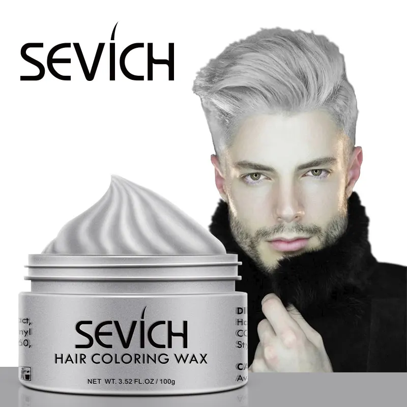 Sevich Временная Краска для волос восковая Мужская грязь Diy одноразовая формовочная паста Крем-краска для волос гель для волос для укладки волос серебристо-серый 120 г