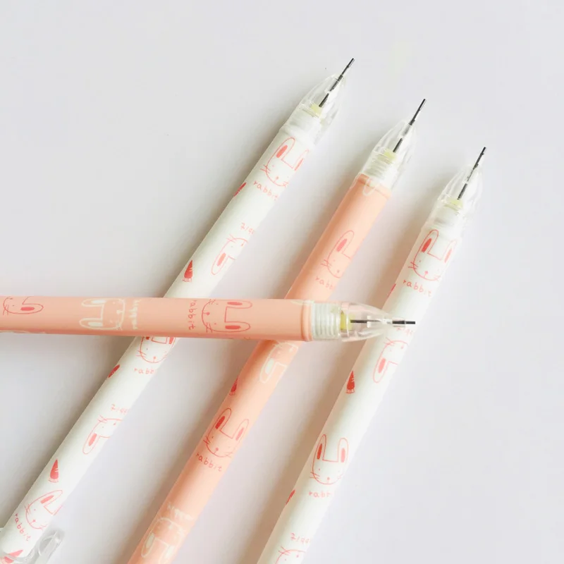 3X Kawaii Simple Rabbit& Carrot Mechanical Pencils School Office Supply Student Stationery