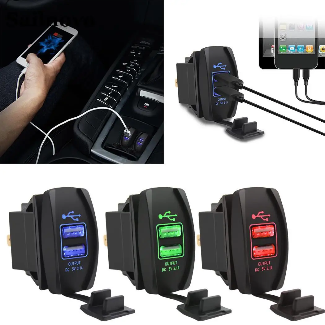 WOOKRAYS 5V 3.1A двойной USB переключатель автомобильного зарядного устройства тип авто