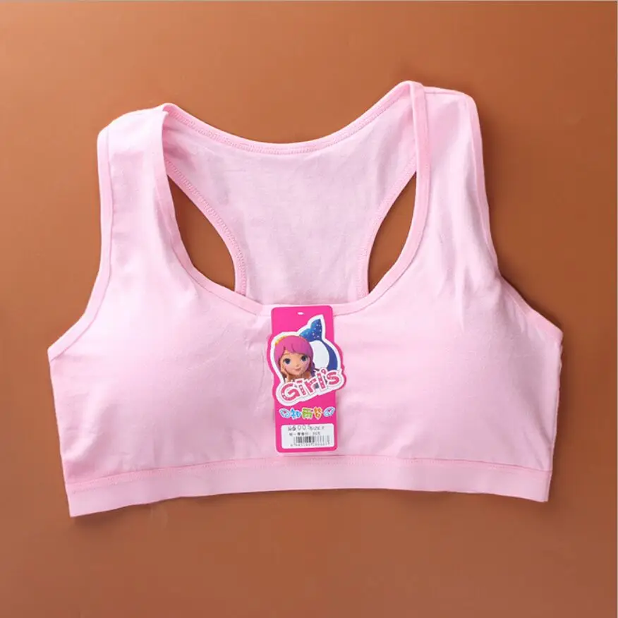 Sujetador deportivo con almohadilla para el pecho para ni&ntilde;a, sost&eacute;n de entrenamiento de algod&oacute;n para ni&ntilde;a, ropa interior deportiva para pubertad, sujetadores de entrenamiento inal&aacute;mbricos para adolescente-5