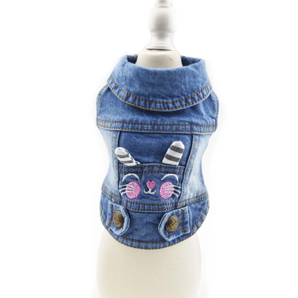 Джинсовый пиджак с вышивкой kitty маленькая собака кошка джинсовый крутой собачий