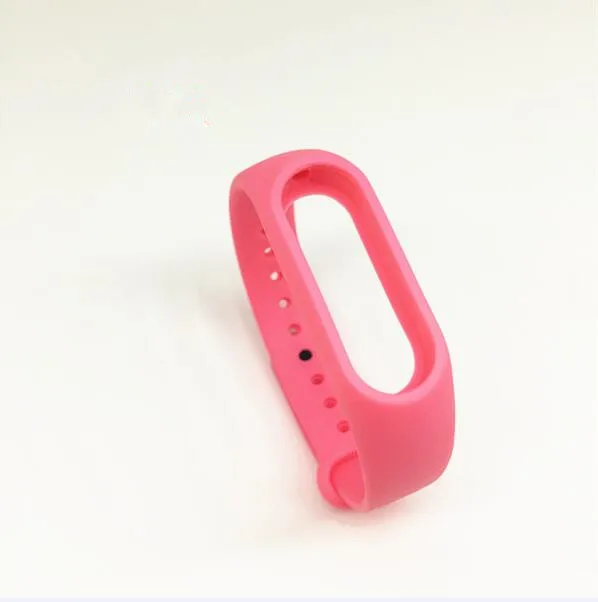 Pink Цветной силиконовый ремешок на запястье, браслет, двойной цвет, сменный ремешок для часов для оригинального mi band 2, Xiaomi mi, ремешок, 2 браслета - Цвет: Pink