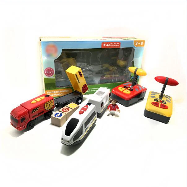 box red and white Оригинальная коробка пульт дистанционного управления электрическая магнитная связь совместимая деревянная дорожка белый гармония поезд и красная дорожка - Цвет: box red and white