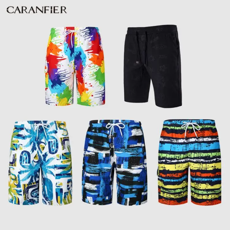 Мужские шорты с принтом CARANFIER быстросохнущие пляжные бермуды для серфинга