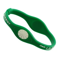 wollet jewelry green silicone hologram bracelet bangle for women men rubbers wristbands power energy balance