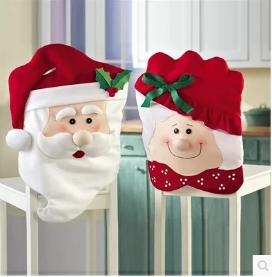 

2Pcs/lot Christmas Chair Cover Santa Claus & Mother Santa Party covers Coverings non-woven fabrics wholesale promotion FG407