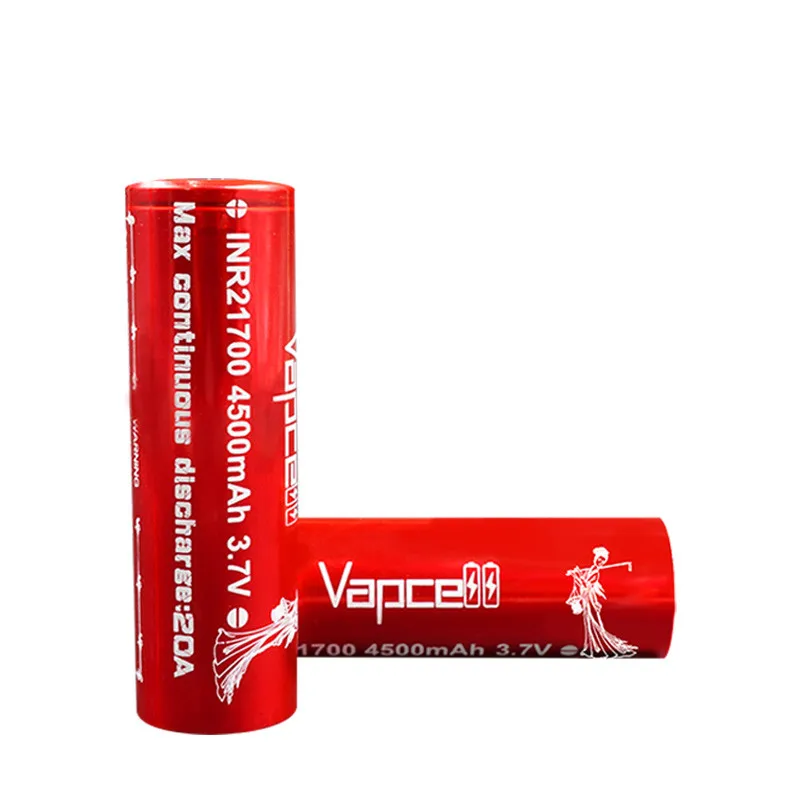 Бесплатная доставка 2 шт. аккумуляторные литий ионные аккумуляторы Vapcell INR 21700 4500