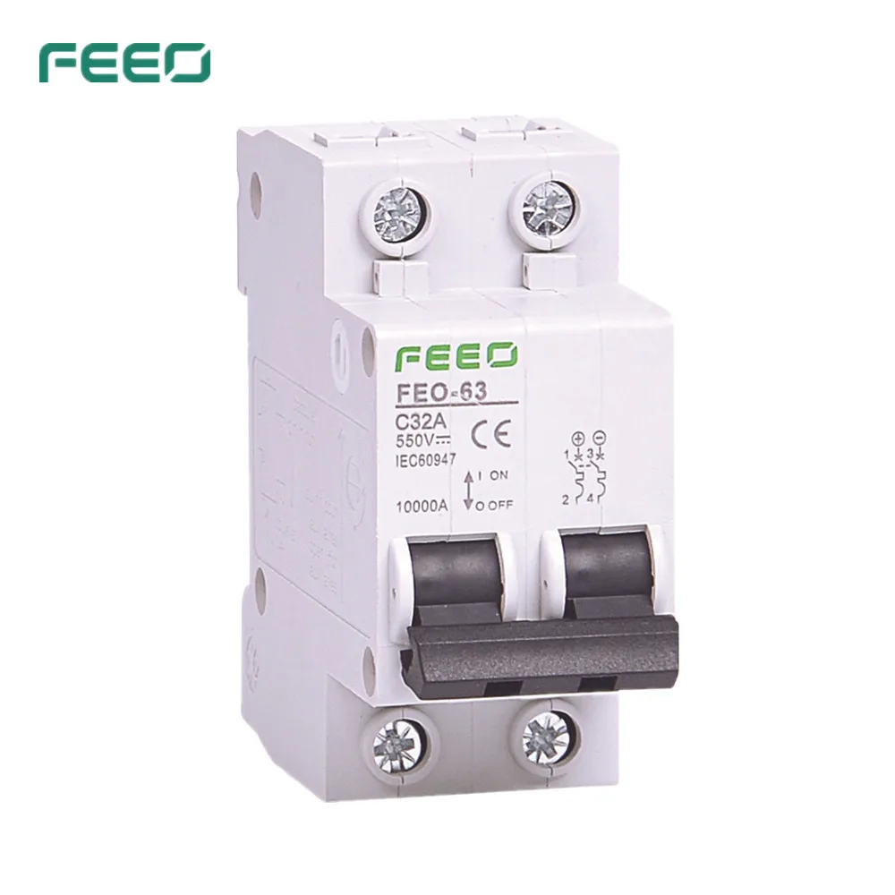 FEEO 2P 6A/10A/16A/20A/25A/32A/40A/50A/63A DC 550 в автоматический выключатель MCB солнечной энергии фотоэлектрический