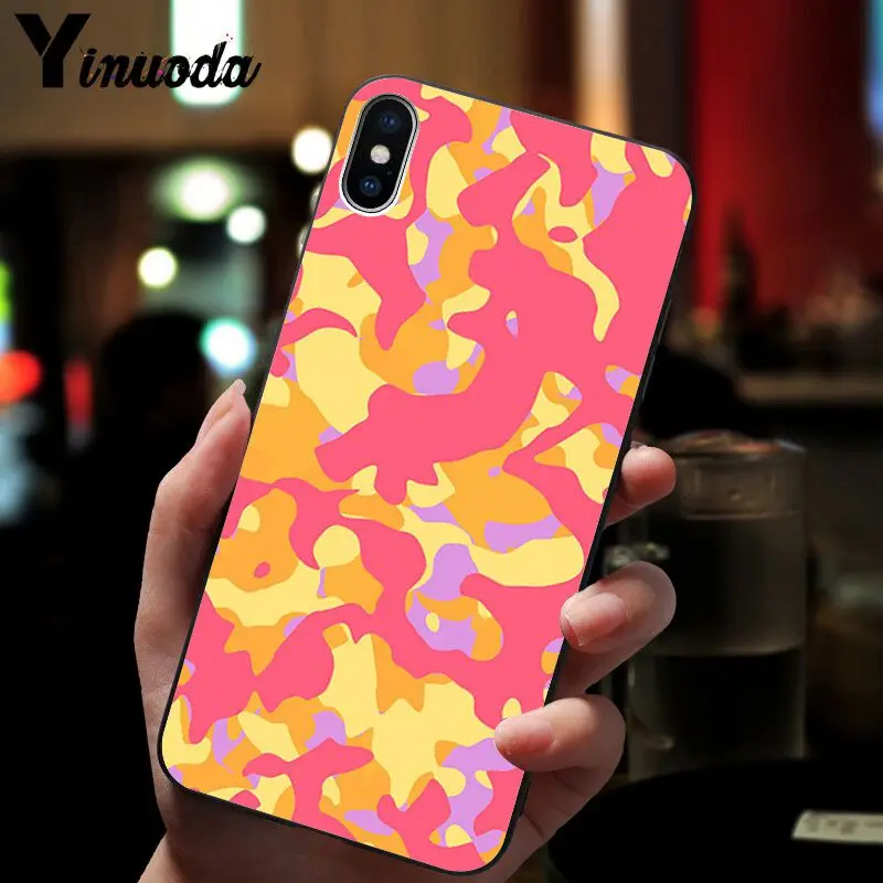 Yinuoda Камуфляжный Мягкий силиконовый чехол для телефона из ТПУ Apple iPhone 8 7 6 6S Plus X XS MAX