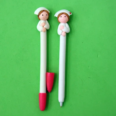 1PC polymer clay doctor nurse character ballpoint pen promotional hospital gift pen creative novelty pen
