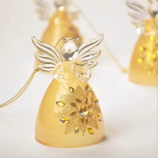 36pcs yellow angels 36 шт./упак. вместительный стеклянный Ангел вечерние события модный декоративный праздничный друг подарок Ангел Рождественский кулон домашний декоративный - Цвет: 36pcs yellow angels
