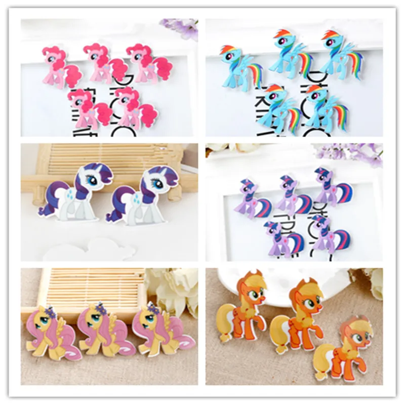 20 шт./лот Милая Лошадь Единорог Flatback DIY кабошоны из смолы Kawaii Planar Crafts украшения