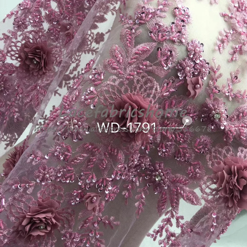 5 ярдов/lot красивые видов цветов Жемчуг Beadeds с 3D цветами хорошее качество кружева