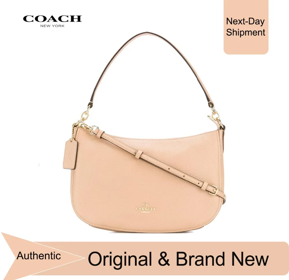 Coach Chelsea Crossbody в Pebble кожа (Beechwood/золото) роскошные сумки для женщин дизайнер тренер|