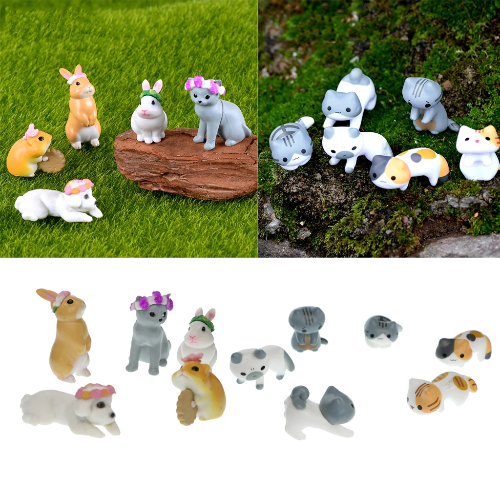 

11 Pieces Micro Landscape Decor Resin Animals Ornament Garden DIY Crafts