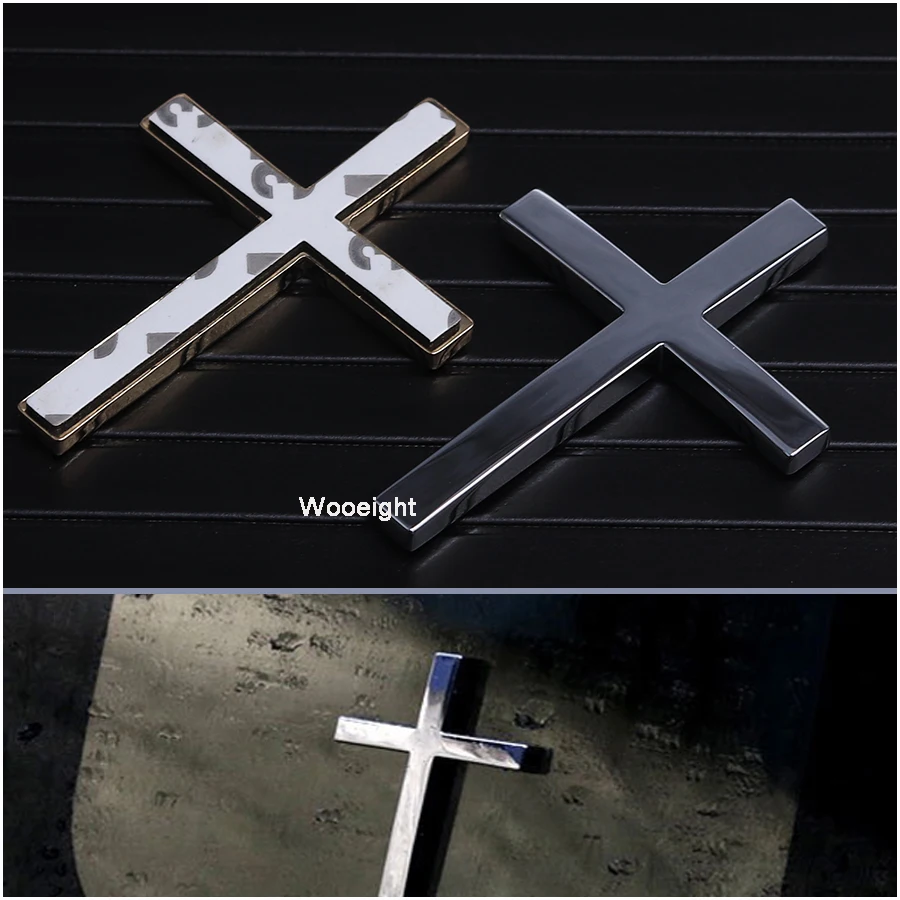 Металлическая 3d наклейка Wooeight с изображением Иисуса христианского креста
