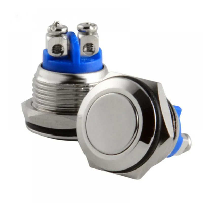 Металлический кнопочный переключатель 12 мм IP67 водонепроницаемый кнопка