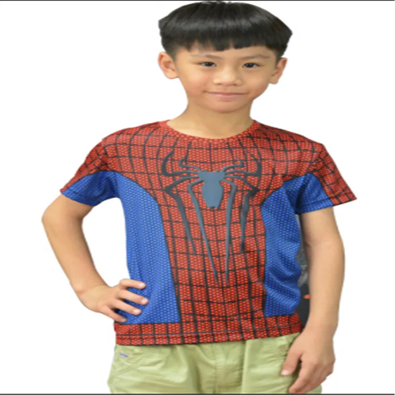 2016 brand new spider-man boy's T-shirt printing children fashion leisure tight t-shirts superhero movement |