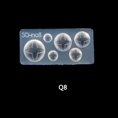 8 шт./лот Q серия(Q1-Q16) 3D смешанный дизайн акриловый дизайн ногтей плесень Советы Декор DIY Различные стили прозрачный - Цвет: Q8