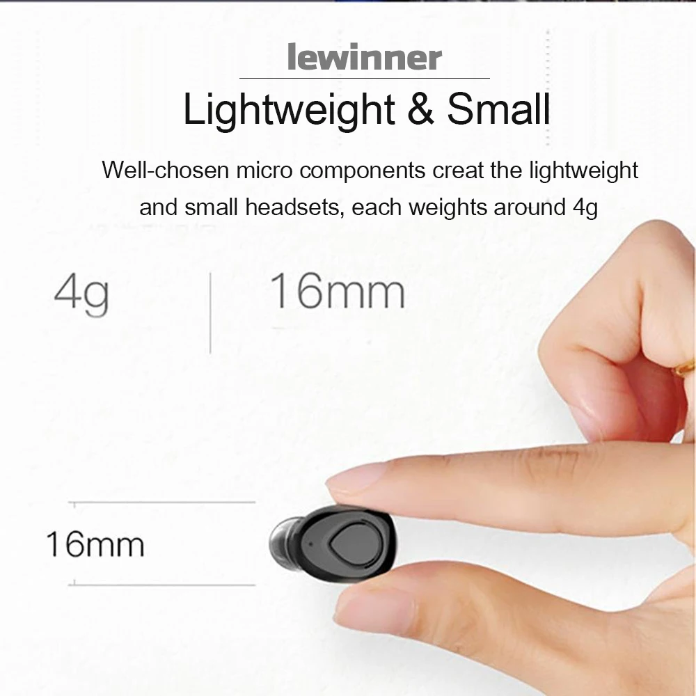 Lewinner TWS Bluetooth наушники гарнитуры X18s Беспроводные с громкой связью спортивные CVC 6 0