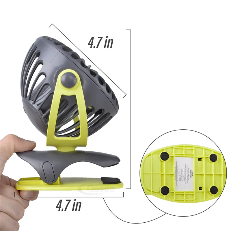 

4000mAh Portable Cooling Mini USB Fan 4 Speeds 360 Degree All-round Rotation Rechargeable Air Fan USB Charging Desktop Clip Fan